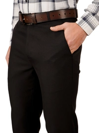 Dmd Clothing | Wrinkle Free Express Mattee | Solid Formal Trousers | Polo Fit | Office Wear For Men'S | Black - 28, BLACK