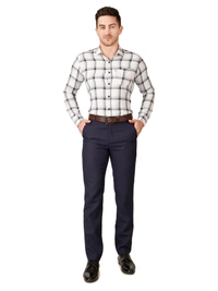 Dmd Clothing | Wrinkle Free Express Mattee | Solid Formal Trousers | Polo Fit | Office Wear For Men'S | Navy Blue - 28, NAVY BLUE