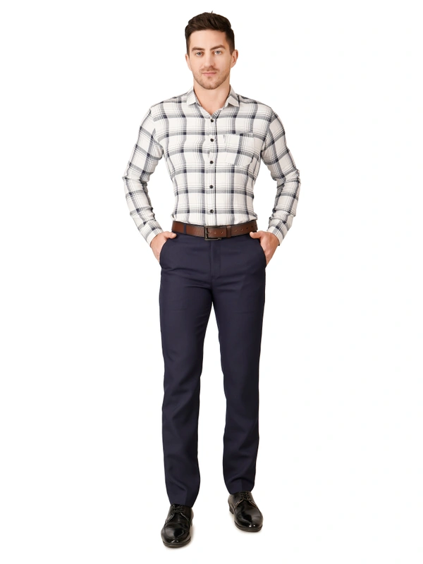 Dmd Clothing | Wrinkle Free Express Mattee | Solid Formal Trousers | Polo Fit | Office Wear For Men'S | Navy Blue - 28, NAVY BLUE