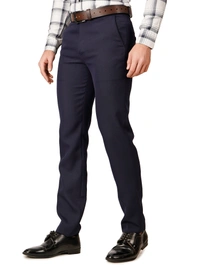 Dmd Clothing | Wrinkle Free Express Mattee | Solid Formal Trousers | Polo Fit | Office Wear For Men'S | Navy Blue - 28, NAVY BLUE
