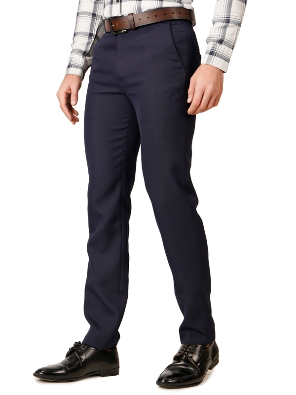 Dmd Clothing | Wrinkle Free Express Mattee | Solid Formal Trousers | Polo Fit | Office Wear For Men'S | Navy Blue - 28, NAVY BLUE