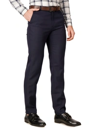 Dmd Clothing | Wrinkle Free Express Mattee | Solid Formal Trousers | Polo Fit | Office Wear For Men'S | Navy Blue - 28, NAVY BLUE