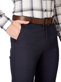 Dmd Clothing | Wrinkle Free Express Mattee | Solid Formal Trousers | Polo Fit | Office Wear For Men'S | Navy Blue - 28, NAVY BLUE