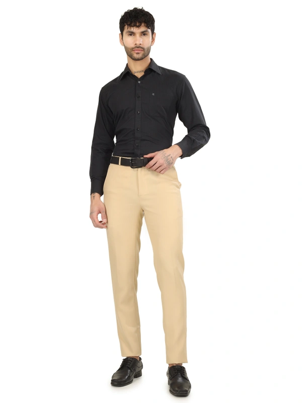 Dmd Clothing | Wrinkle Free Express Mattee | Solid Formal Trousers | Polo Fit | Office Wear For Men'S | Beige Cream