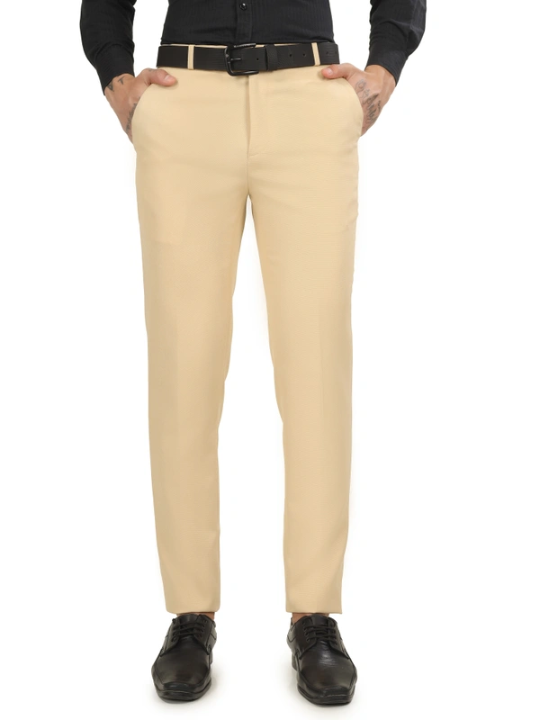 Dmd Clothing | Wrinkle Free Express Mattee | Solid Formal Trousers | Polo Fit | Office Wear For Men'S | Beige Cream - 28, BEIGE CREAM