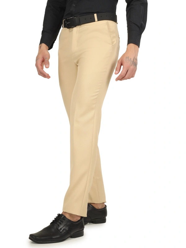 Dmd Clothing | Wrinkle Free Express Mattee | Solid Formal Trousers | Polo Fit | Office Wear For Men'S | Beige Cream - 28, BEIGE CREAM