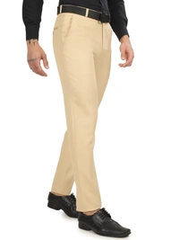 Dmd Clothing | Wrinkle Free Express Mattee | Solid Formal Trousers | Polo Fit | Office Wear For Men'S | Beige Cream - 28, BEIGE CREAM