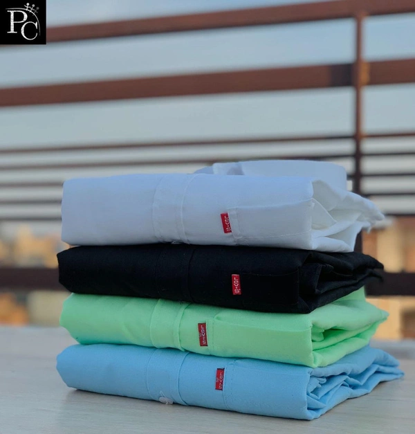 Levi Shirt ( Combo of 4pc) - M-38, White/Black/Sea Green/Sky Blue