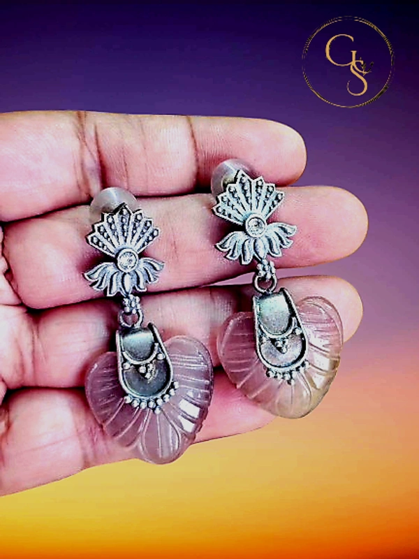 GlimSilk Imperial Bloom Drop Earrings (E-0011SB) - Matrix