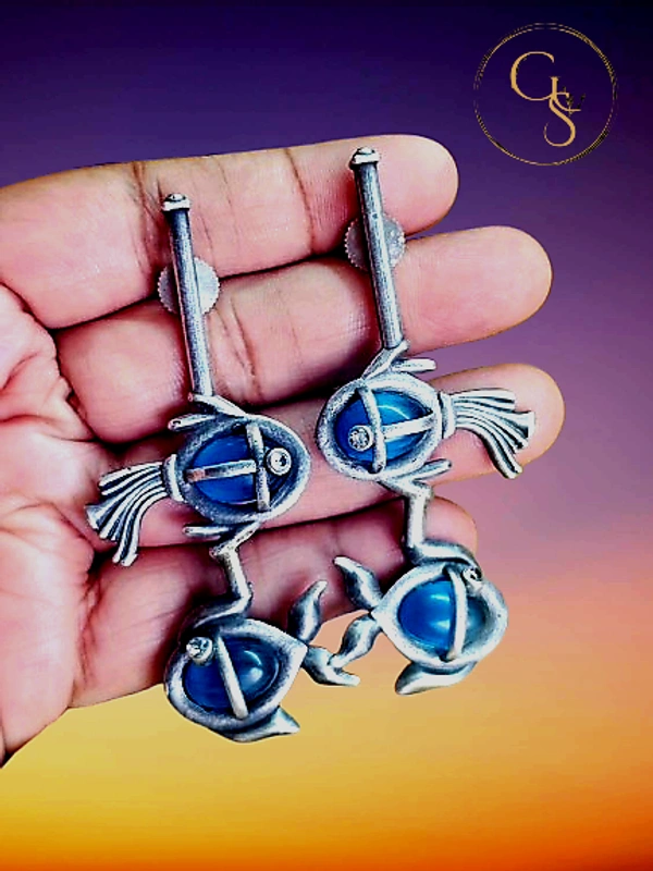 Celestial Marine Drops- Earrings (E-0013B)