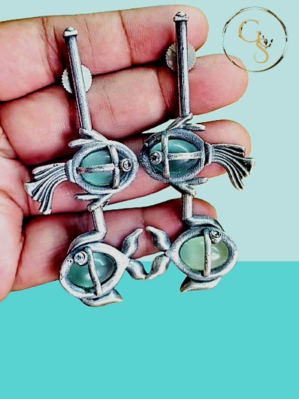 GlimSilk Celestial Marine Drops- Earrings (E-0013LB) - Bermuda