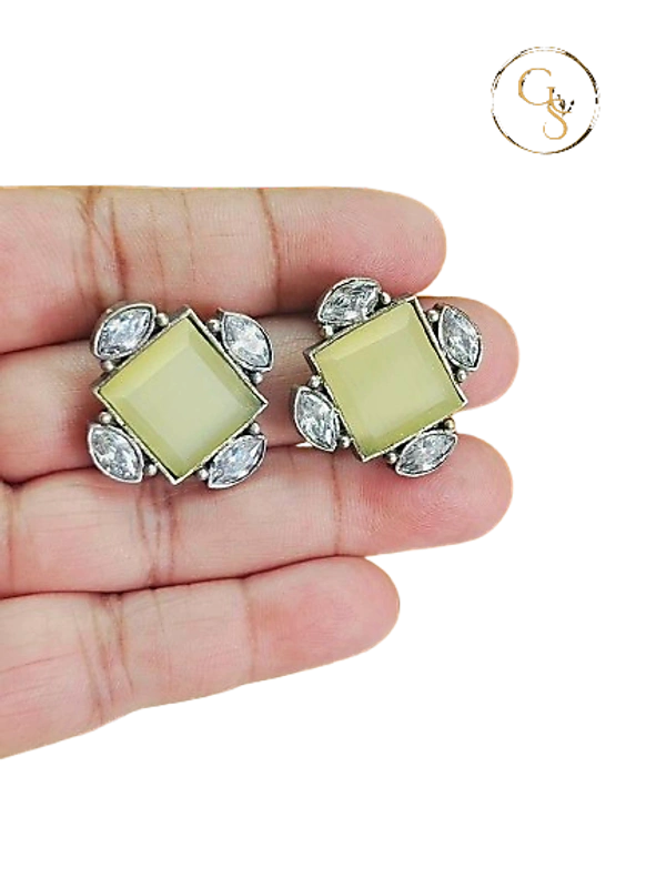 GlimSilk Gemstone Elegance Stud (E-0015B) - La Rioja