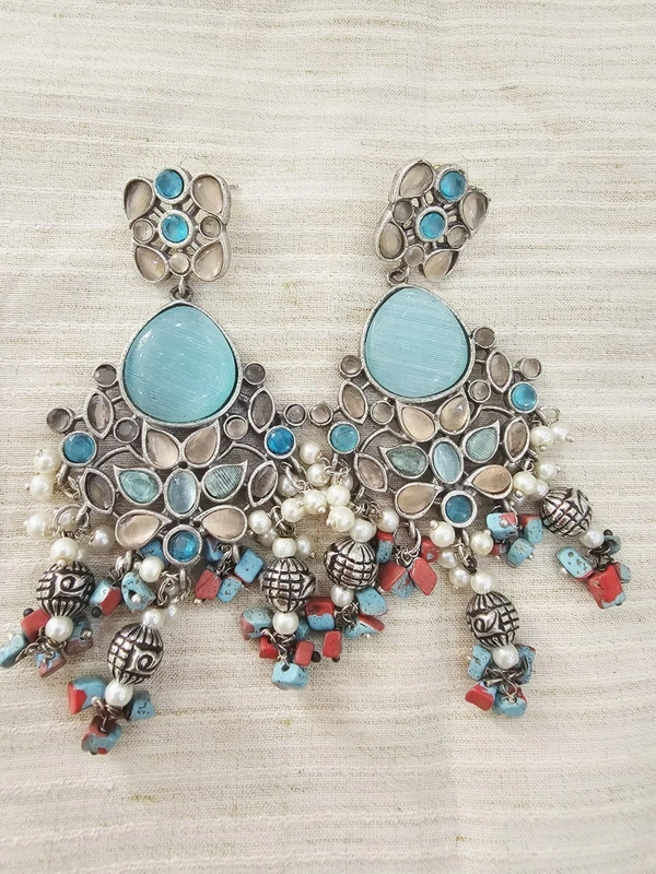 GlimSilk Monalisa Elegance Drop Earrings - Regent St Blue