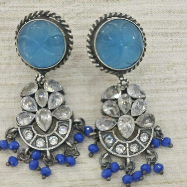 GlimSilk Carved Elegance Drop Earrings - Danube
