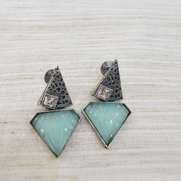 GlimSilk Pentagon Grace Carved Earrings - Sinbad
