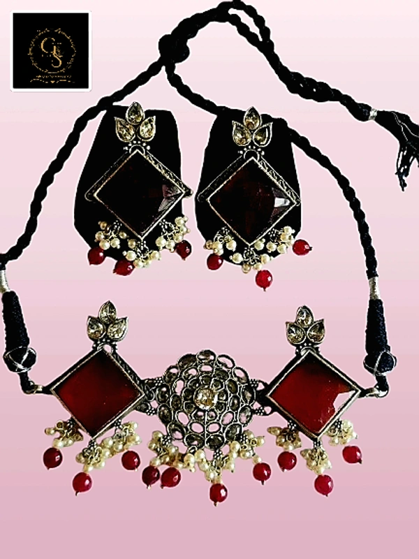 Glimsilk Pearl & Sapphire Harmony Necklace & Set - Thunderbird