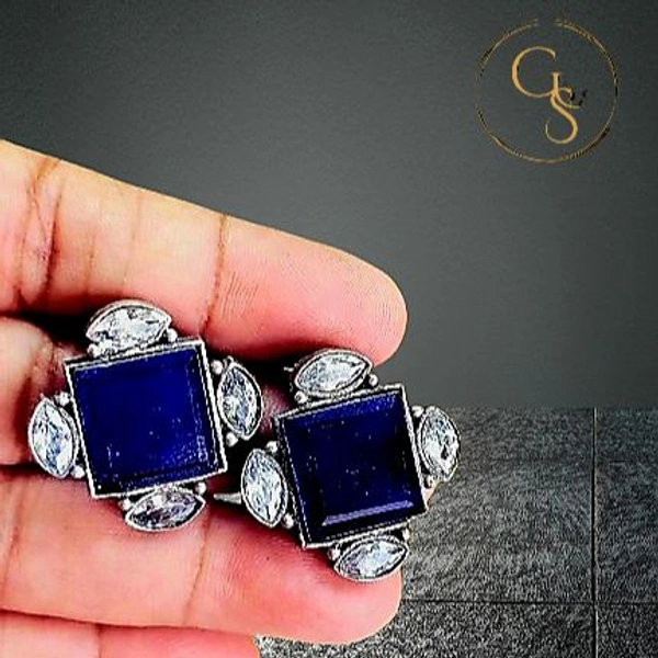 Gemstone Elegance Stud (E-0015B)