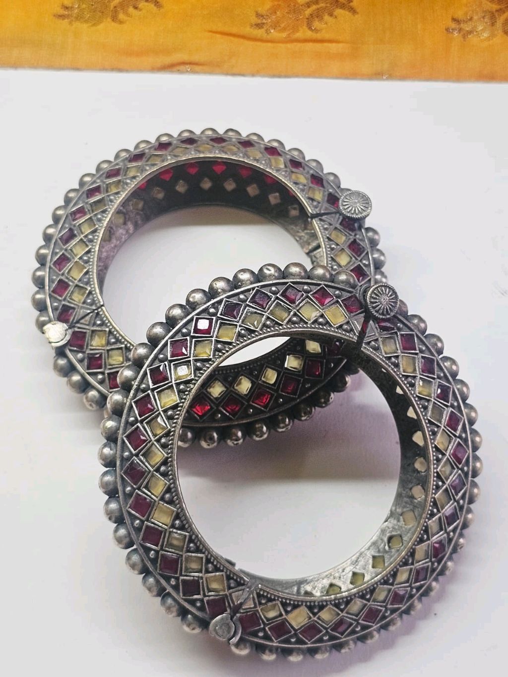 アクセサリー CTHY HERITAGE BANGLE RHODIUM SILVER 925 Sterling Silver Handmade Fabulous Flower Work Vintage
