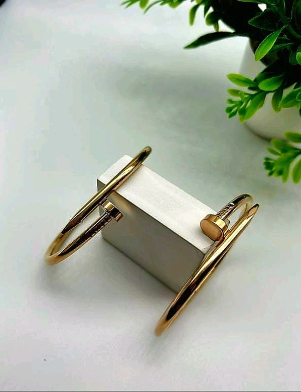 GlimSilk ⚡ Bolt Edge Rose Gold Kada - Free, Rose Gold