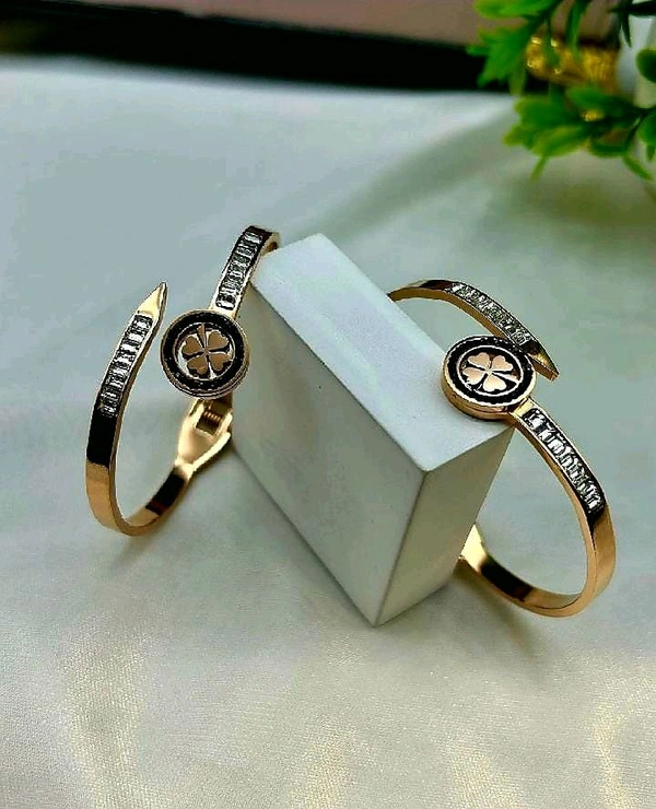 GlimSilk Lucky Charm Kada - Rose Gold, Free