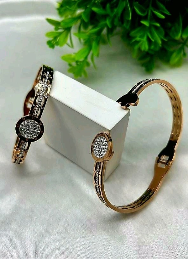 GlimSilk Twinkle Grace Kada - Free, Rose Gold
