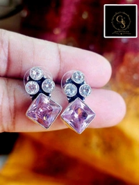 GlimSilk Trielle Radiance Studs - Free, White