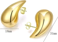 GlimSilk  Teardrop Earring  - Gold, Free Size