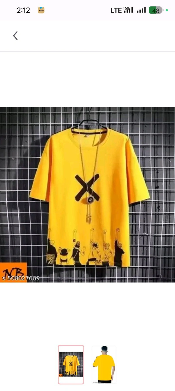 14 Fox Pack Of 1 Cross Printed Tshirt For Men  - Yellow, XL