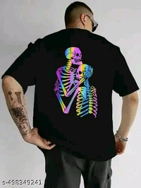 Cotton Men Cotton Oversize Tshirts - Black, XL