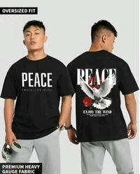 Printed Tshirt For Men Black  - Black, L