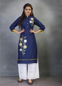 Kurti Set Palazzo  - Black, XL