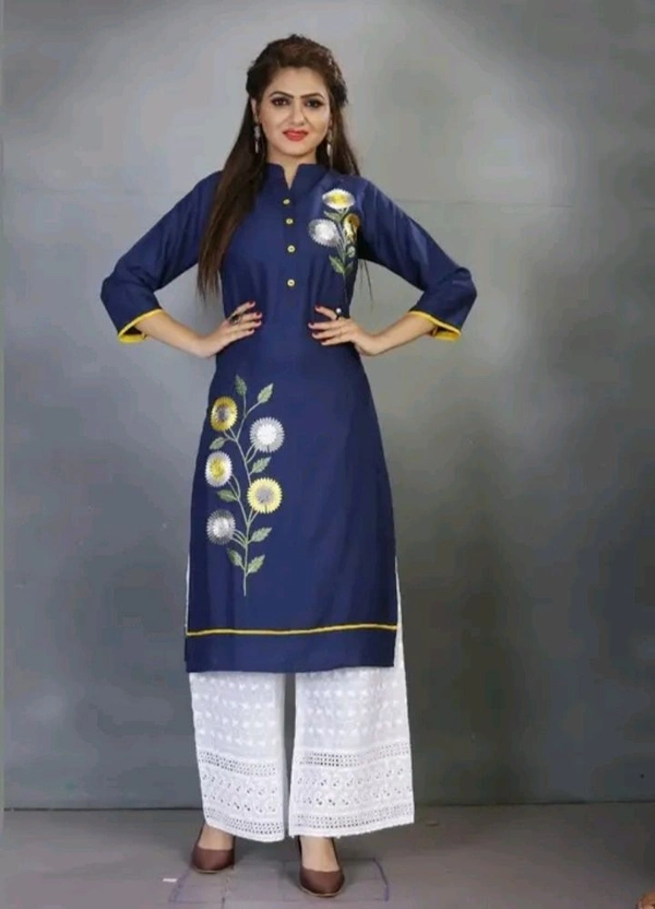 Kurti Set Palazzo  - White, XL