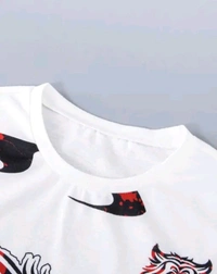 The Lion Printed Men With Tshirt  - White, L