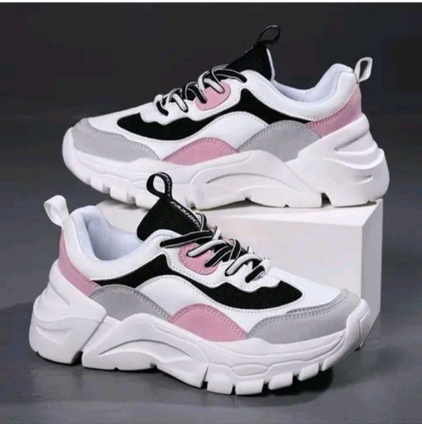 Trendy Unisex Chunky Sneakers - Medium Red Violet, 7