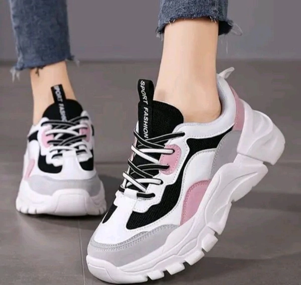 Trendy Unisex Chunky Sneakers - Medium Red Violet, 8