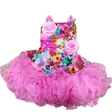 girl frock pink 🩷 multicolour
