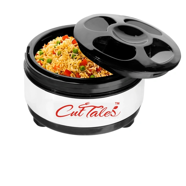 CutTales CutTales 2 LTR Wonderful Serving Casseroles & Tureens with a Plastic Body Set of 1 | Dishwasher Safe Casserole - 2000, Black, 1