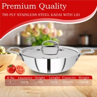 CutTales  Tri Ply Kadhai Set For Daily Use , Size- 22Cm - Size 22
