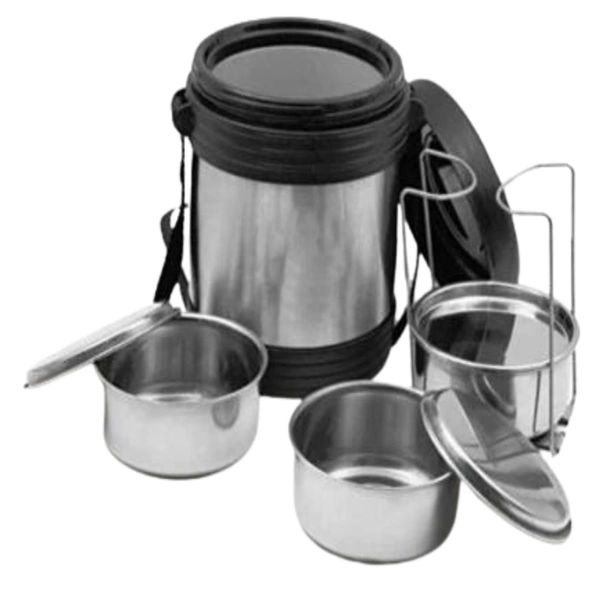 CutTales Thermo Insulated Stainless Steel Tiffin Lunch Box – 3 Compartment, Leak-Proof, Office & School Use
