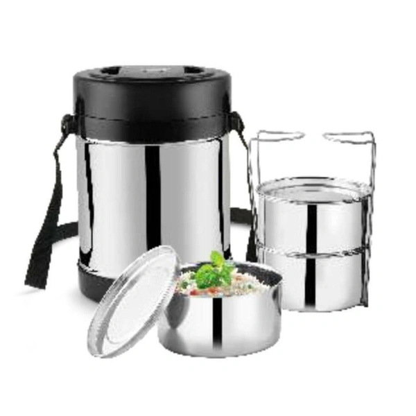 CutTales Thermo Insulated Stainless Steel Tiffin Lunch Box – 3 Compartment, Leak-Proof, Office & School Use