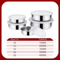 CutTales Premium Stainless Steel Bowl Set of 5 – Durable, Mirror Finish, Multi-Purpose Serving Bowls - Silver, Pack of 5