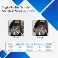 CutTales Stainless Steel try Ply Sauce Pam (Set Of 1, Size 18) - Size 18