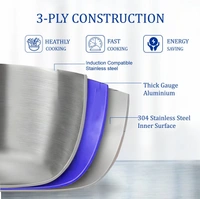 CutTales Stainless Steel try Ply Sauce Pam (Set Of 1, Size 16) - Size 16