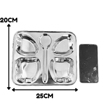 CutTales Trending Set of 2 Kids Plates, Stainless Steel Butterfly Plates Set Of 2, BPA Free And Non-Toxic Plates Set For Kids, Dishwasher Safe  - Silver, Pack Of 2