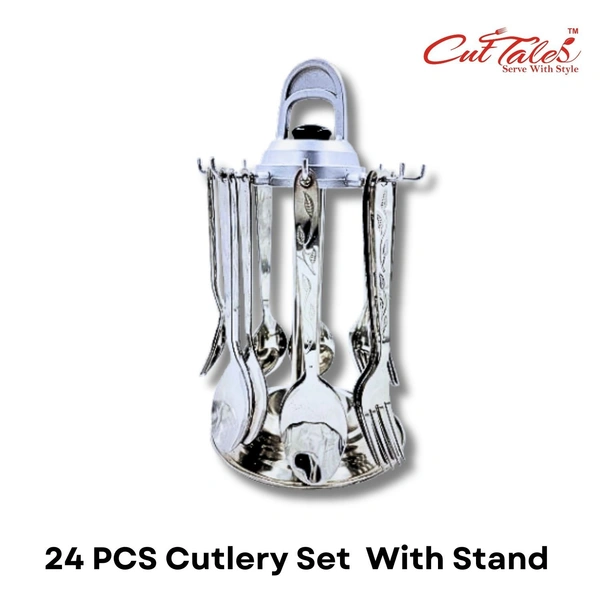 CutTales Cutlery Set Stand 24Pcs