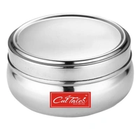 CutTales Stainless Steel Tiffin Set Of 8 With Belly Shape Design  - Silver, Pack Of 8
