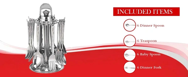 CutTales Cutlery Set Stand 24Pcs