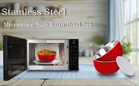 CutTales Premium Stainless Steel Bowl Set Of 3 - Durable, Mirror Finish, Multi-Purpose Serving Bowls-Free Size,Silver,3 - Silver, Pack of 3