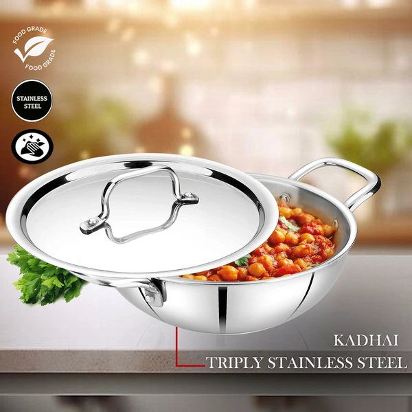 CutTales  Tri Ply Kadhai Set For Daily Use , Size- 22Cm - Size 22