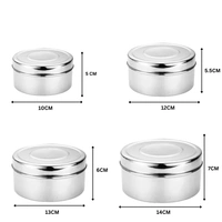CutTales Stainless Steel Puri Dabba Set Of 3 For School ,Office, Home Container - Silver, Pack Of 4